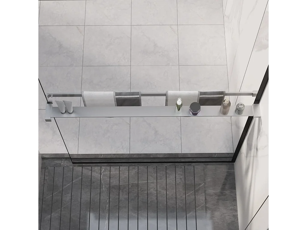 Prateleira duche p/ divisória chuveiro 100 cm alumínio cromado PT725952