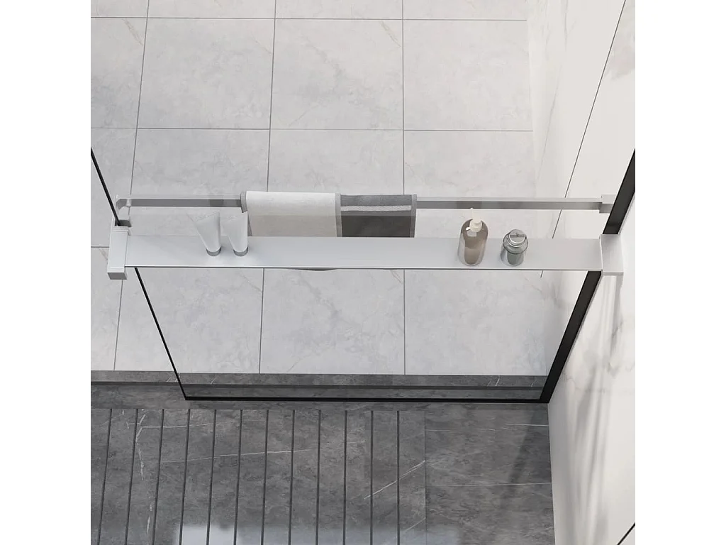 Prateleira duche p/ divisória chuveiro 80 cm alumínio cromado PT518546