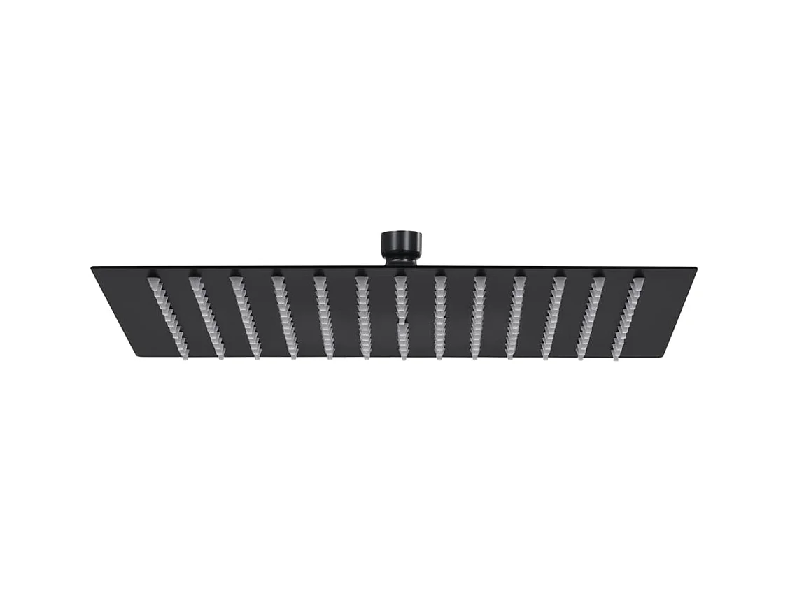 Pomme de douche pluie Acier inoxydable 40x40 cm Carrée Noir -ASAF60547