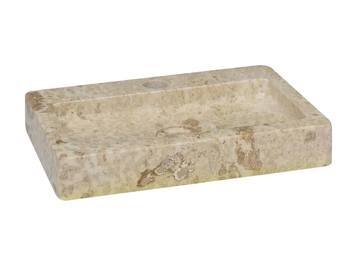 Vasque suspendue crème 38x24x6,5 cm marbre WVGQ5193