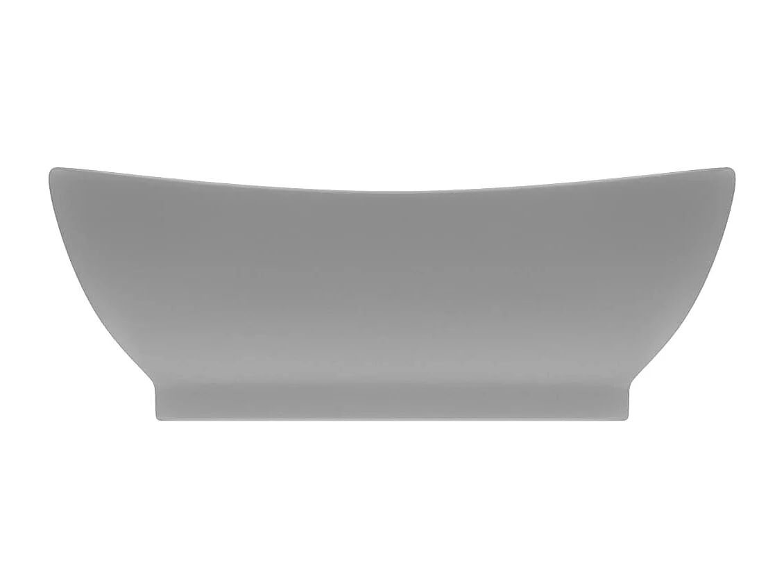 Vasque ovale à trop-plein Gris clair mat 58,5x39 cm Céramique WVGQ3883