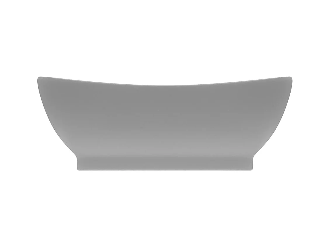 Lavabo lujoso ovalado con rebosadero cerámica gris claro mate ES66344
