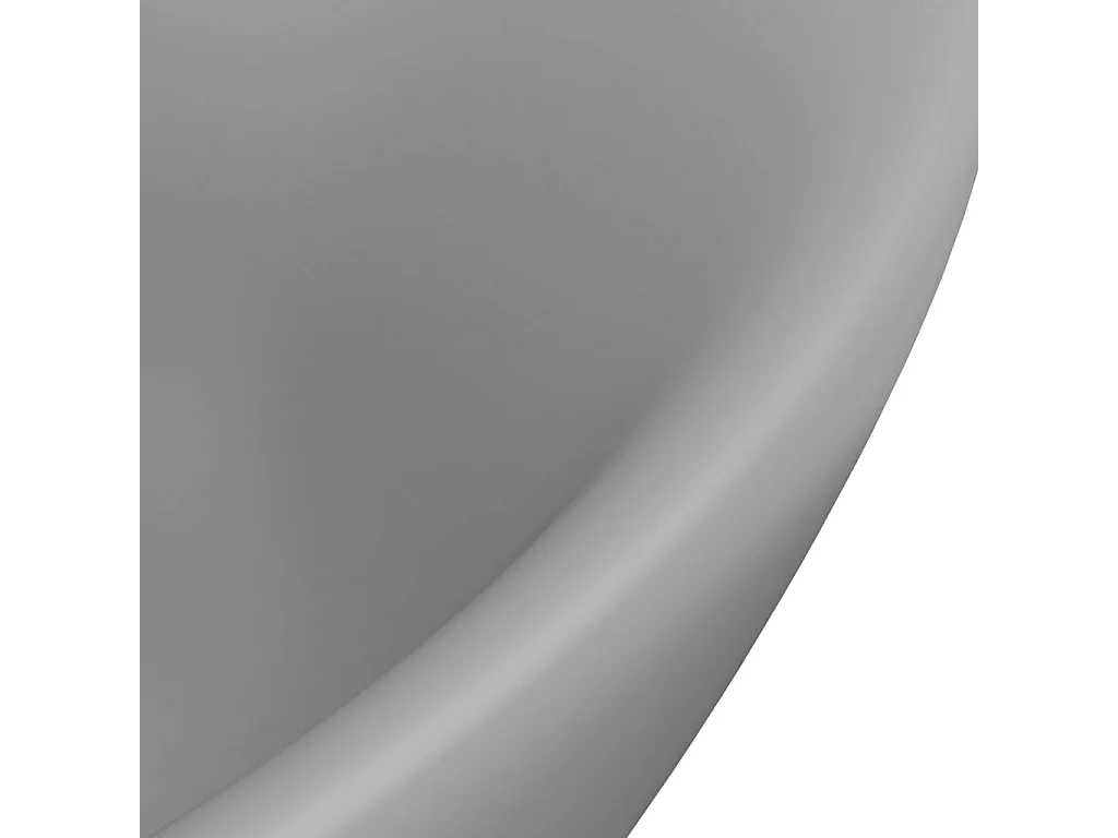 Lavatório luxuoso oval 58,5x39 cm cerâmica cinza-claro mate PT233172