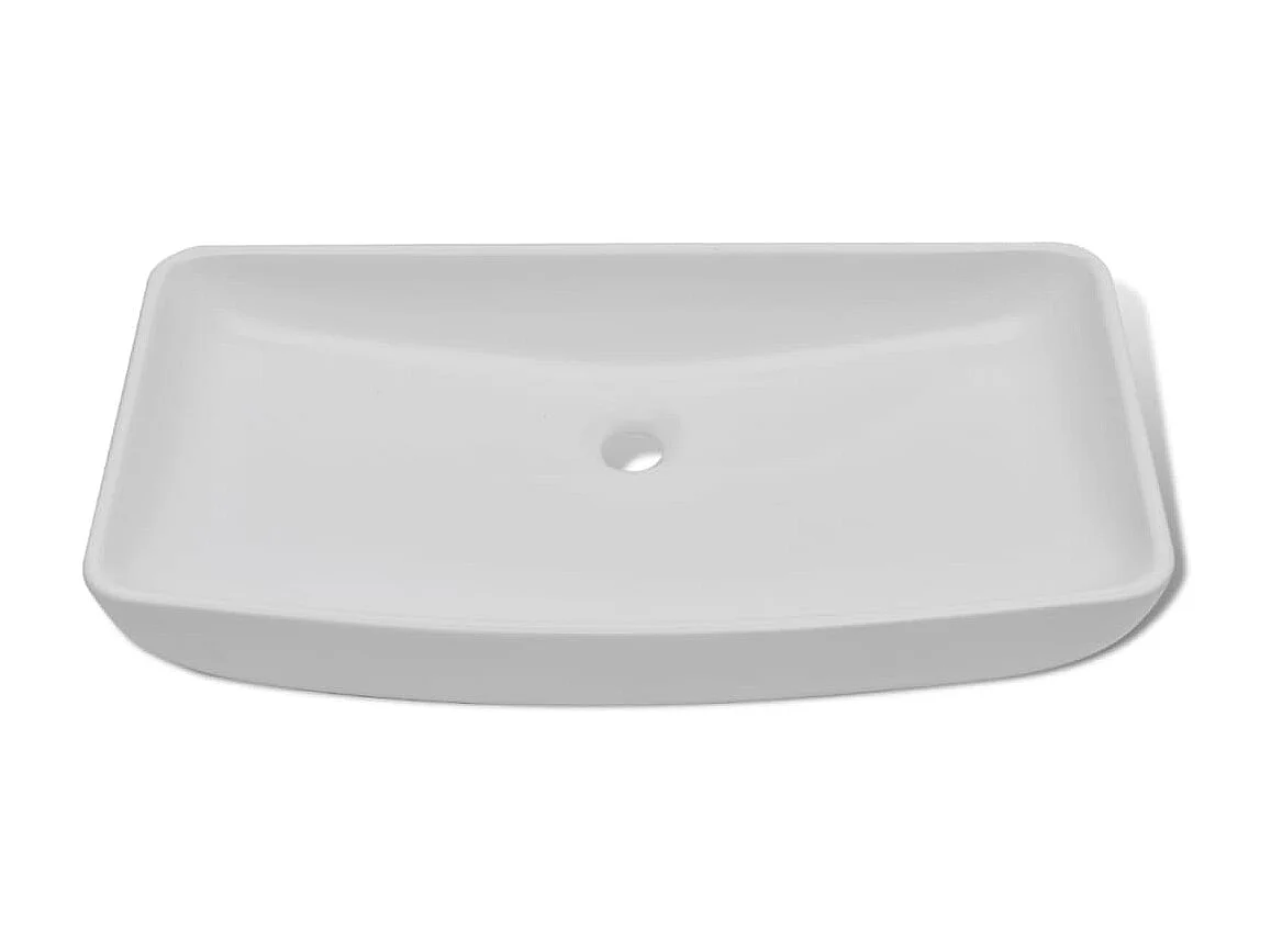 Vasque et mitigeur Céramique Rectangulaire Blanc WVGQ1533