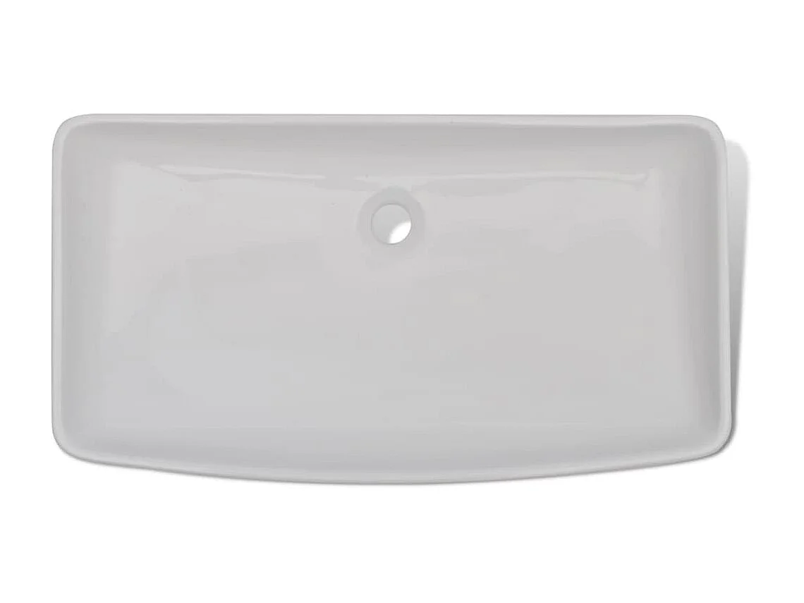 Vasque et mitigeur Céramique Rectangulaire Blanc WVGQ1533