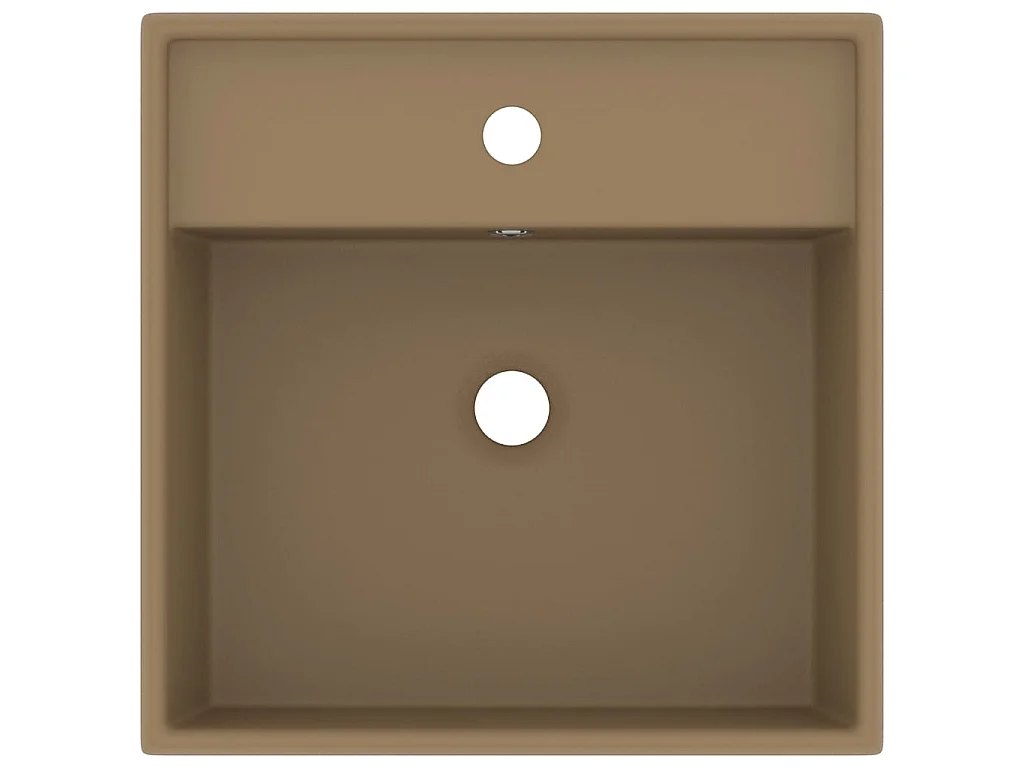 Lavatório luxuoso quadrado 41x41 cm cerâmica creme mate PT802214