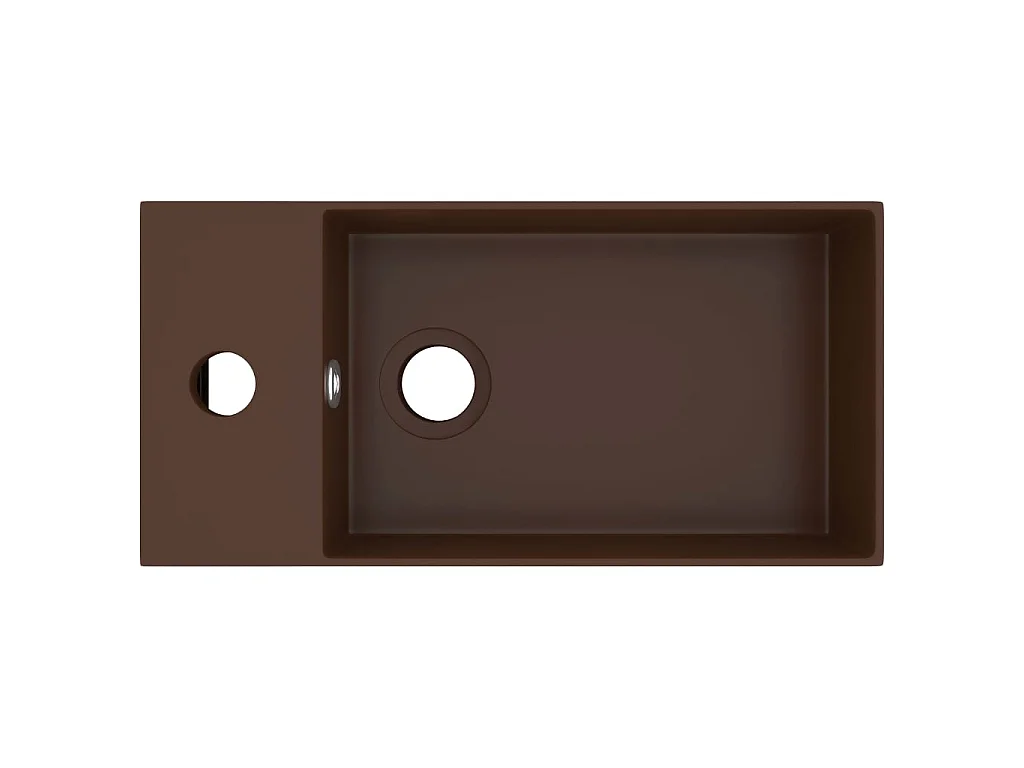 Lavabo con rebosadero cerámica marrón oscuro ES66545