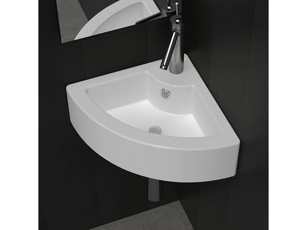 Vasque avec trou de trop-plein 45x32x12,5 cm Blanc WVGQ1873