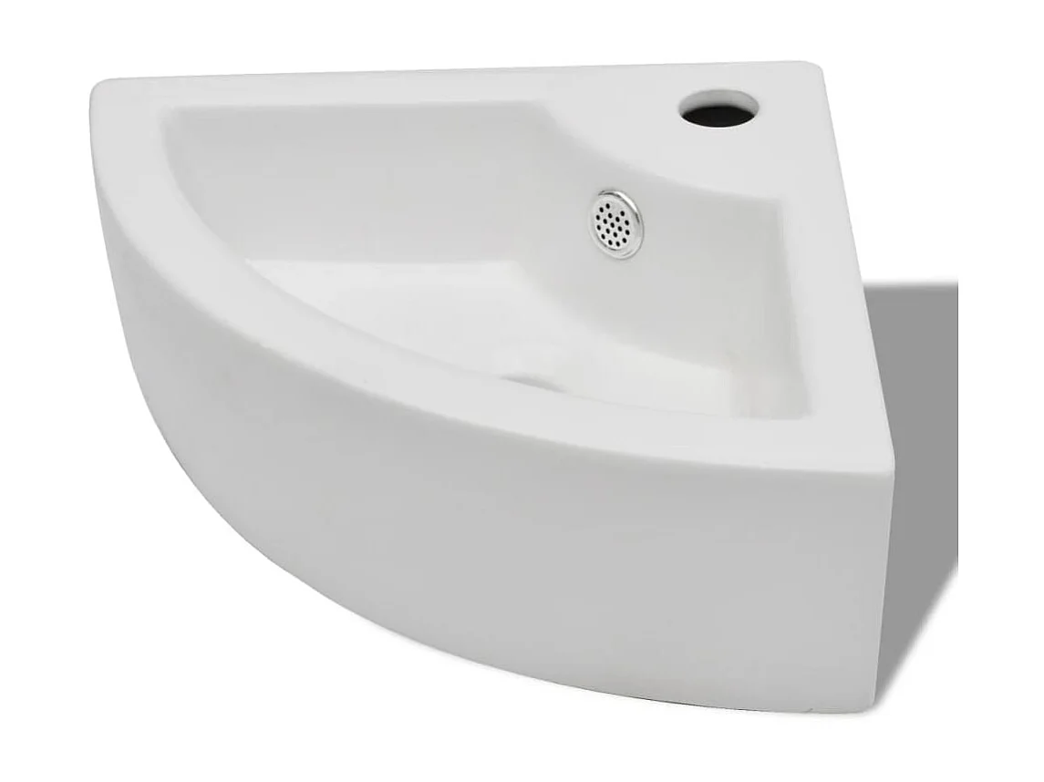 Vasque avec trou de trop-plein 45x32x12,5 cm Blanc WVGQ1873