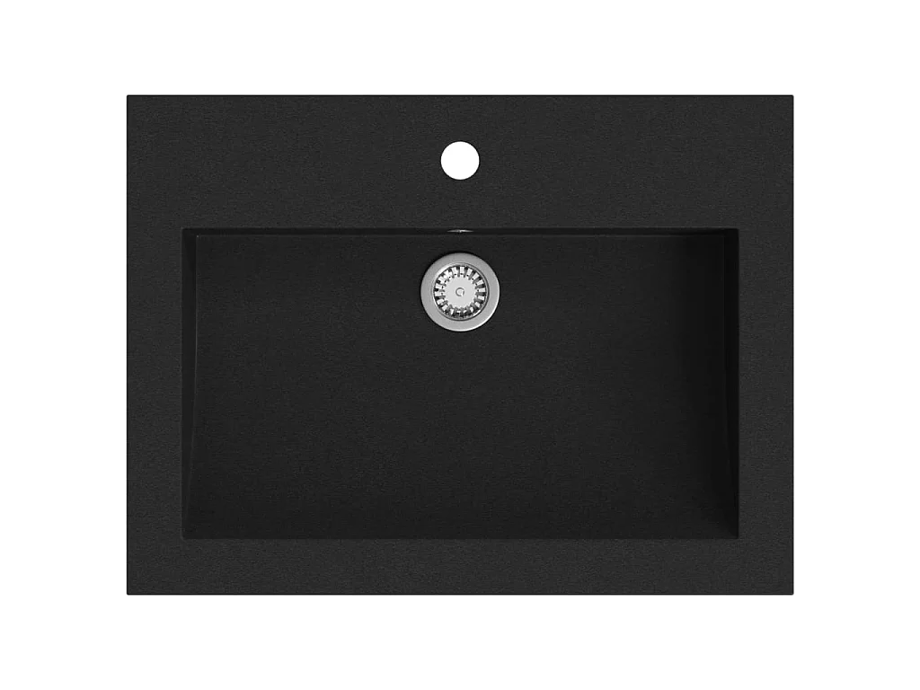 Vasque en granit 600 x 450 x 120 mm Noir WVGQ7314