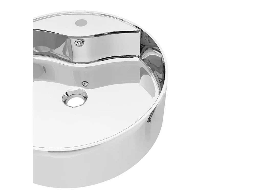 Lavabo con rebosadero 46,5x15,5 cm cerámica plateado ES66317