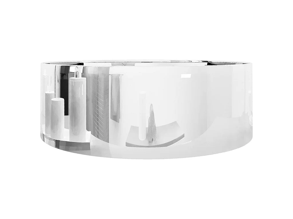 Lavabo con rebosadero 46,5x15,5 cm cerámica plateado ES66317