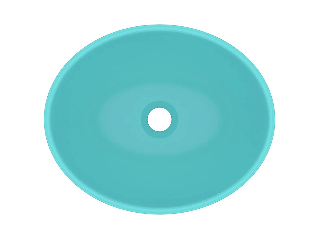 Lavatório luxuoso oval 40x33cm cerâmica verde-claro mate PT353839