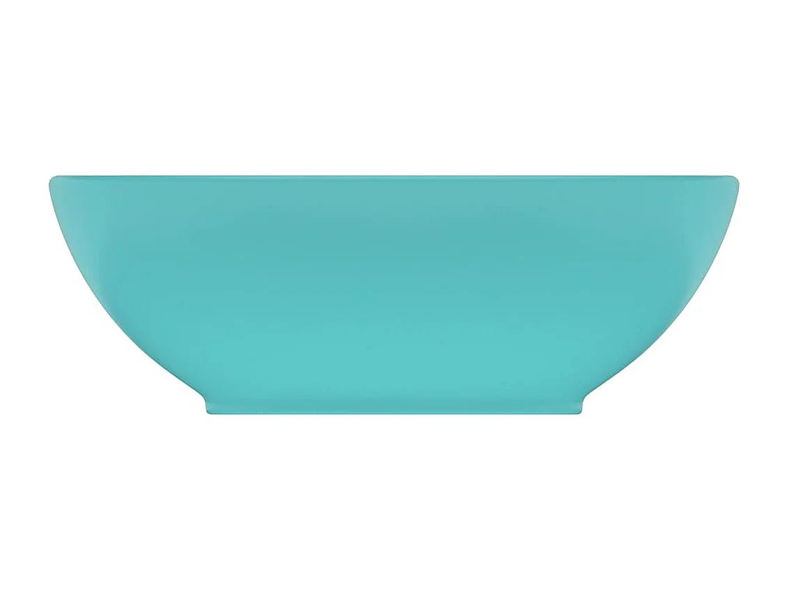 Lavatório luxuoso oval 40x33cm cerâmica verde-claro mate PT353839