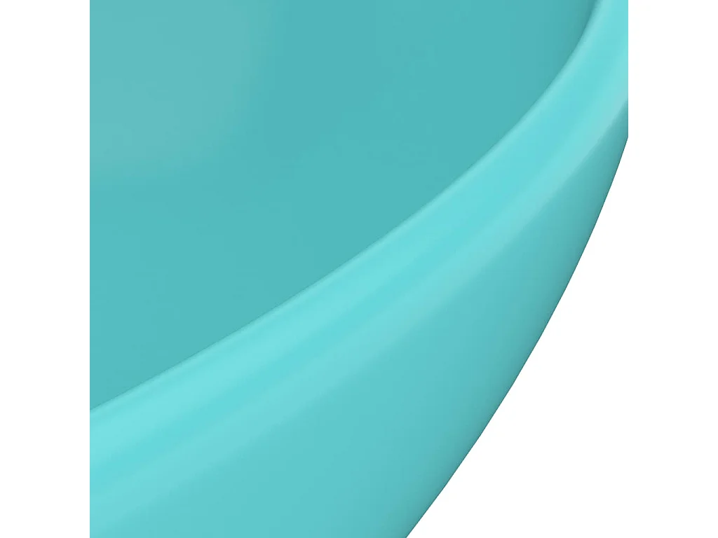 Lavatório luxuoso oval 40x33cm cerâmica verde-claro mate PT353839