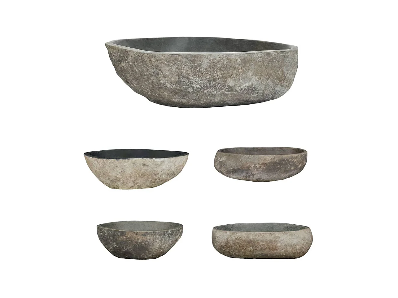 Lavabo de piedra de río ovalada 45-53 cm ES66309