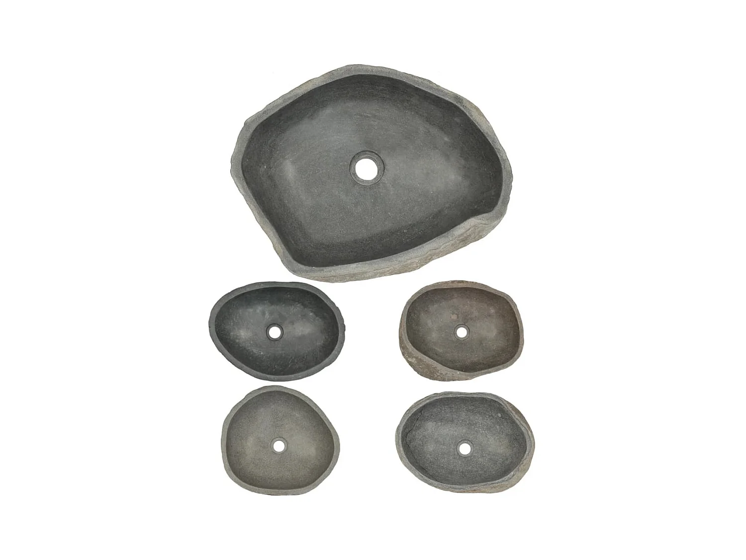 Lavabo de piedra de río ovalada 45-53 cm ES66309