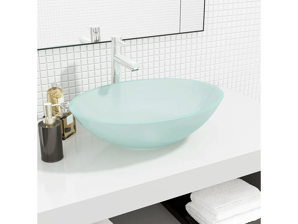 Lavabo de vidrio esmerilado 50x37x14 cm ES66418
