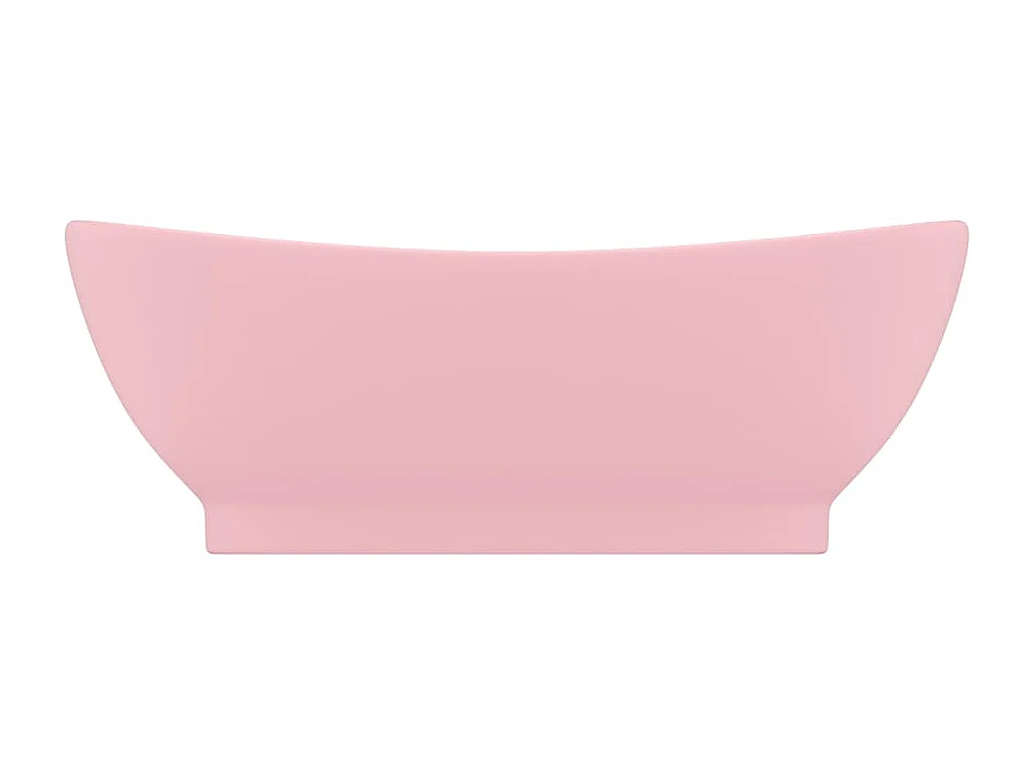 Vasque ovale de luxe à trop-plein Rose mat 58,5x39 cm Céramique WVGQ9607