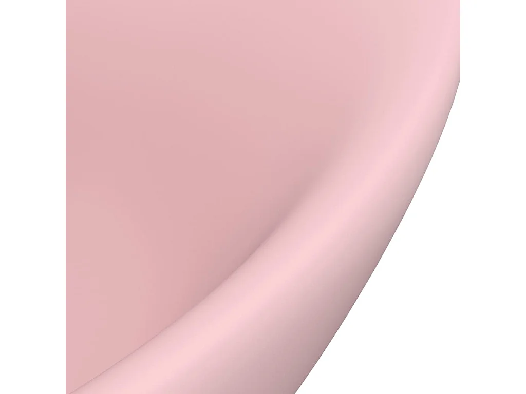Vasque ovale de luxe à trop-plein Rose mat 58,5x39 cm Céramique WVGQ9607