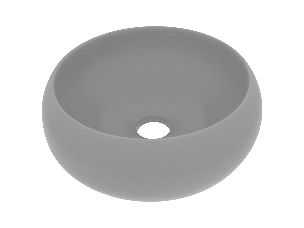 Lavabo de lujo redondo cerámica gris claro mate 40x15 cm ES66431