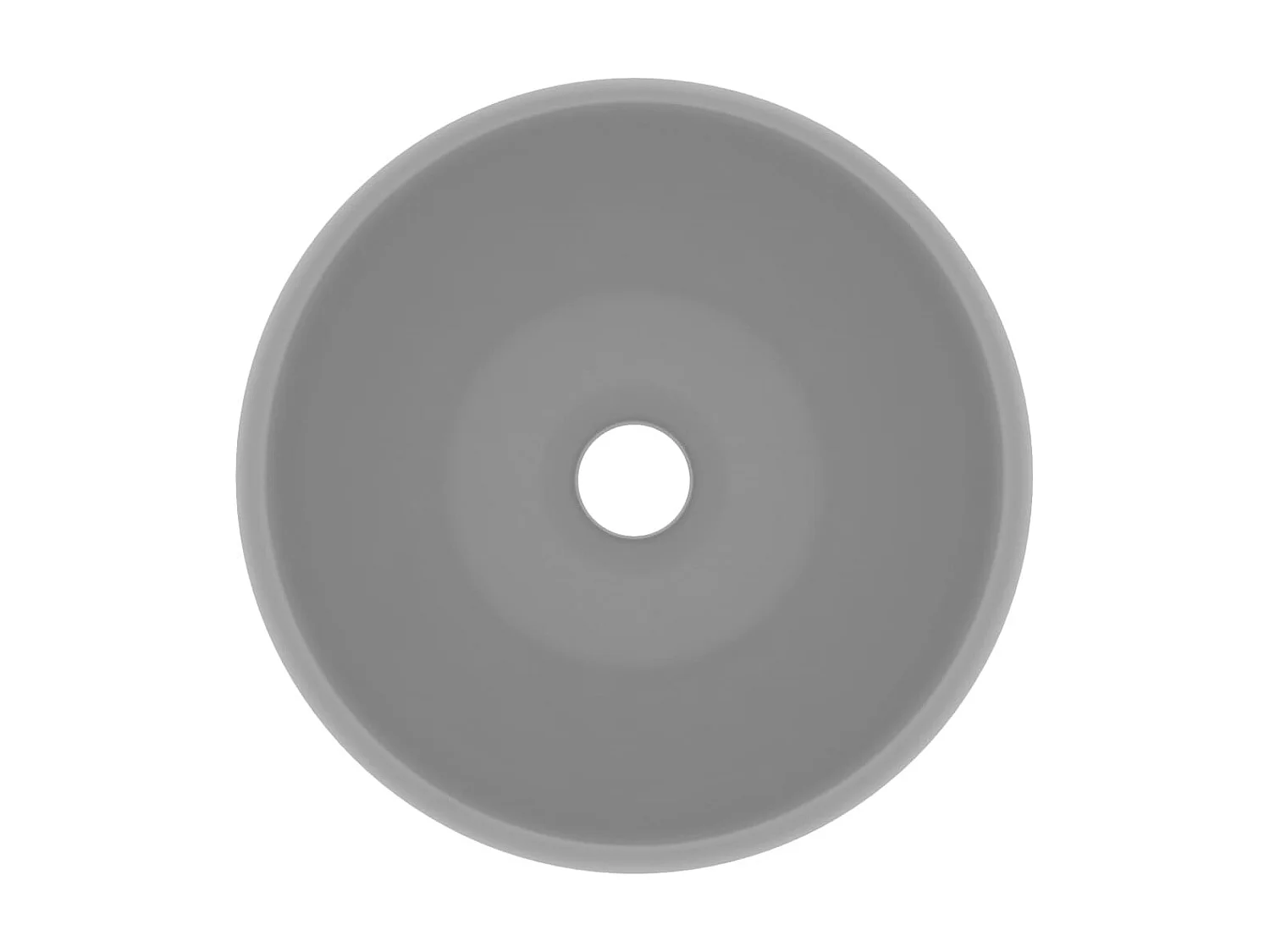 Lavabo de lujo redondo cerámica gris claro mate 40x15 cm ES66431
