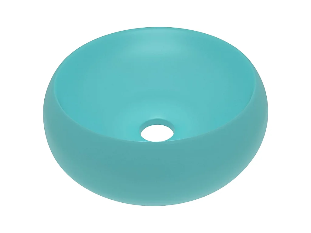 Lavabo de lujo redondo cerámica verde claro mate 40x15 cm ES66623