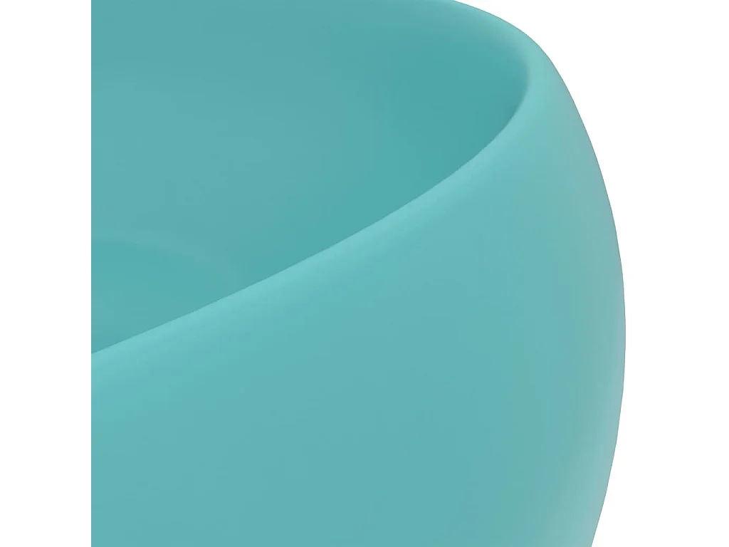 Lavabo de lujo redondo cerámica verde claro mate 40x15 cm ES66623