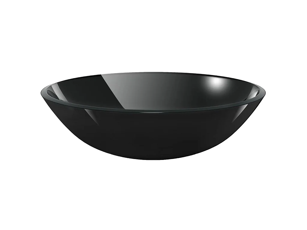 Lavabo de vidrio templado negro 42 cm ES66342