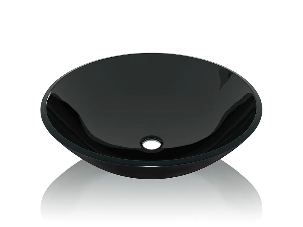 Lavabo de vidrio templado negro 42 cm ES66342