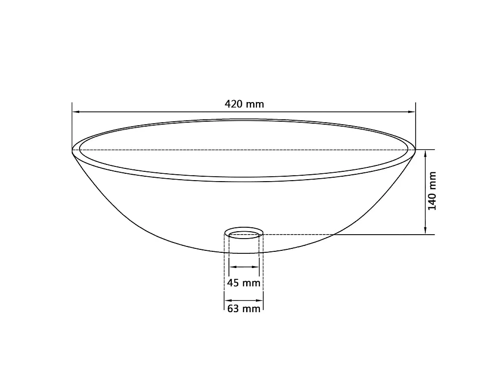 Lavabo de vidrio templado negro 42 cm ES66342