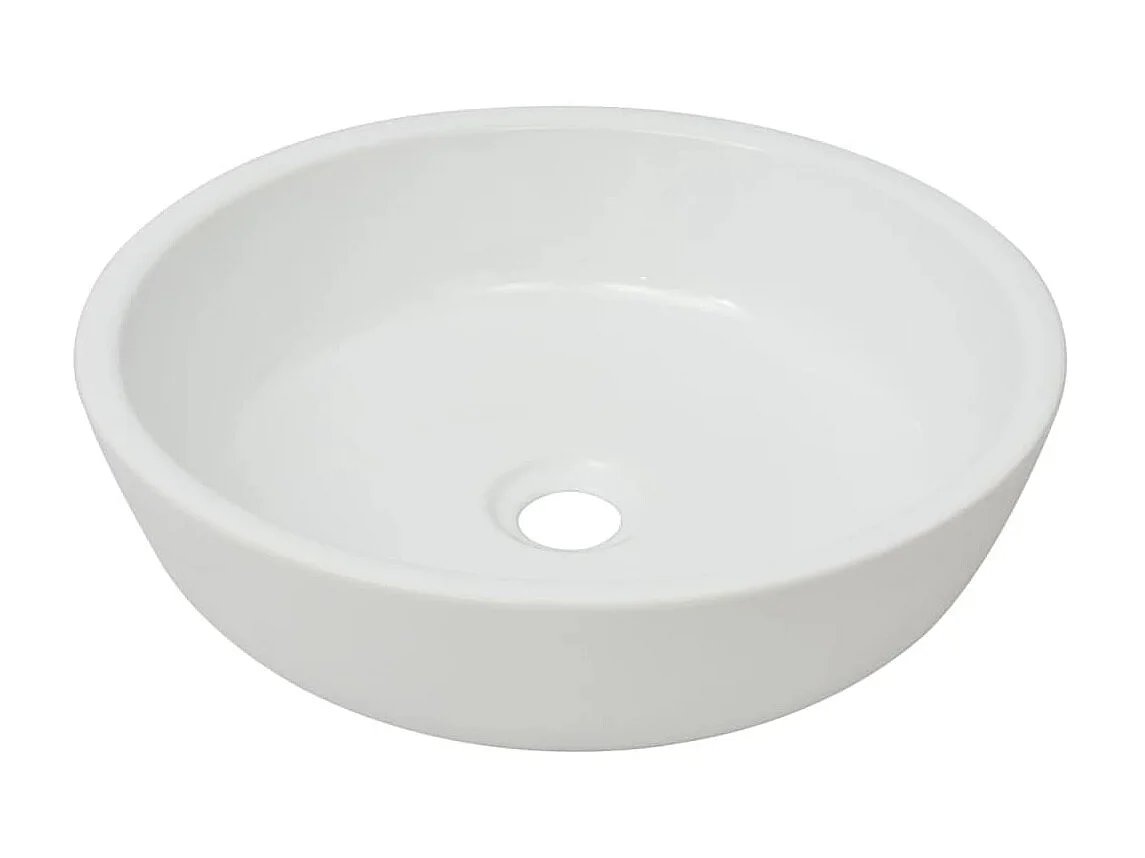 Lavabo redondo de cerámica blanco 42x12 cm ES66276