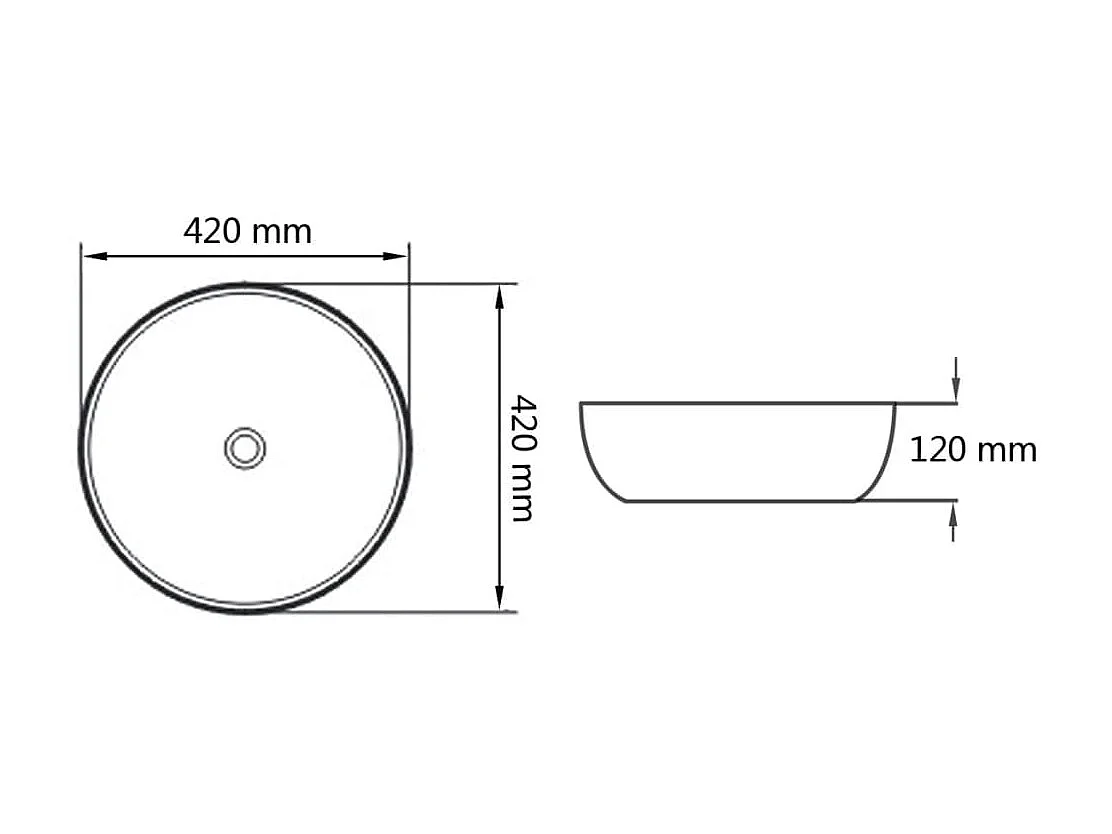 Lavabo redondo de cerámica blanco 42x12 cm ES66276