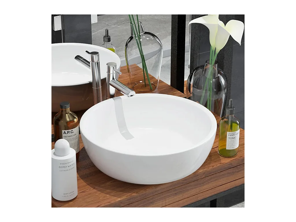 Vasque ronde Céramique Blanc 42 x 12 cm WVGQ6892