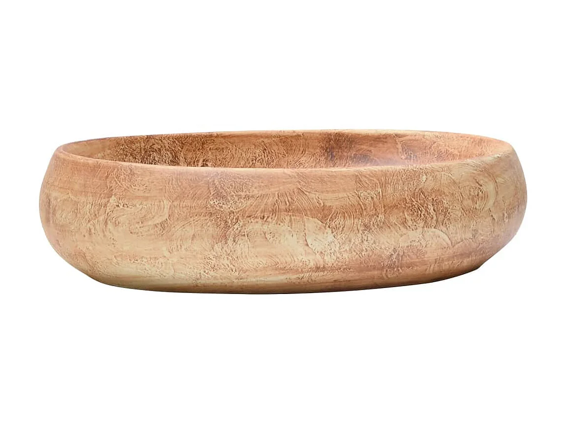 Lavatório de bancada oval 59x40x15 cm cerâmica castanho PT579814