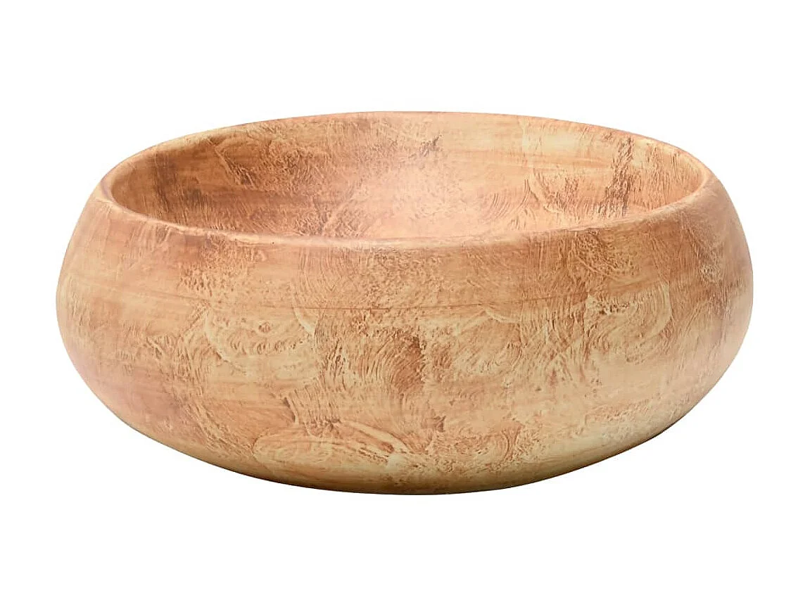 Lavatório de bancada oval 59x40x15 cm cerâmica castanho PT579814