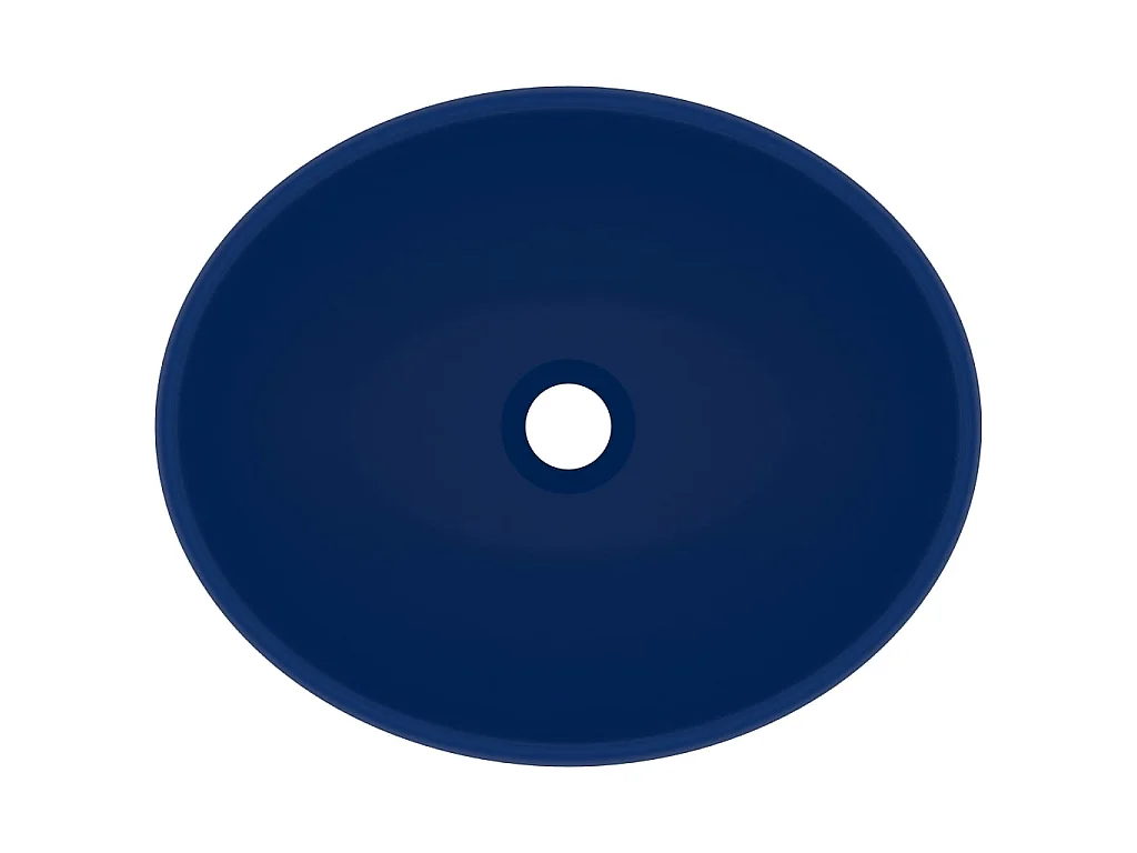 Vasque ovale de luxe Bleu foncé mat 40x33 cm Céramique WVGQ2899
