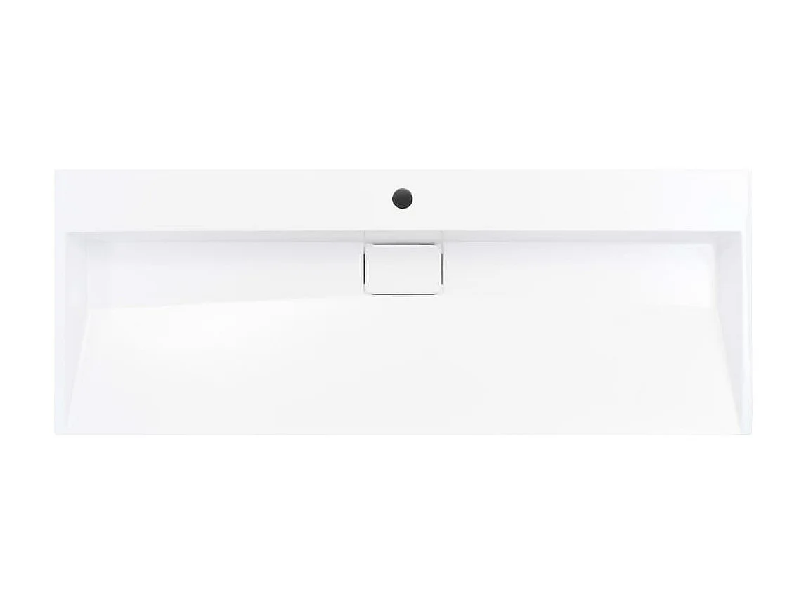 Vasque 120x46x11 cm Fonte minérale/marbre Blanc WVGQ4358