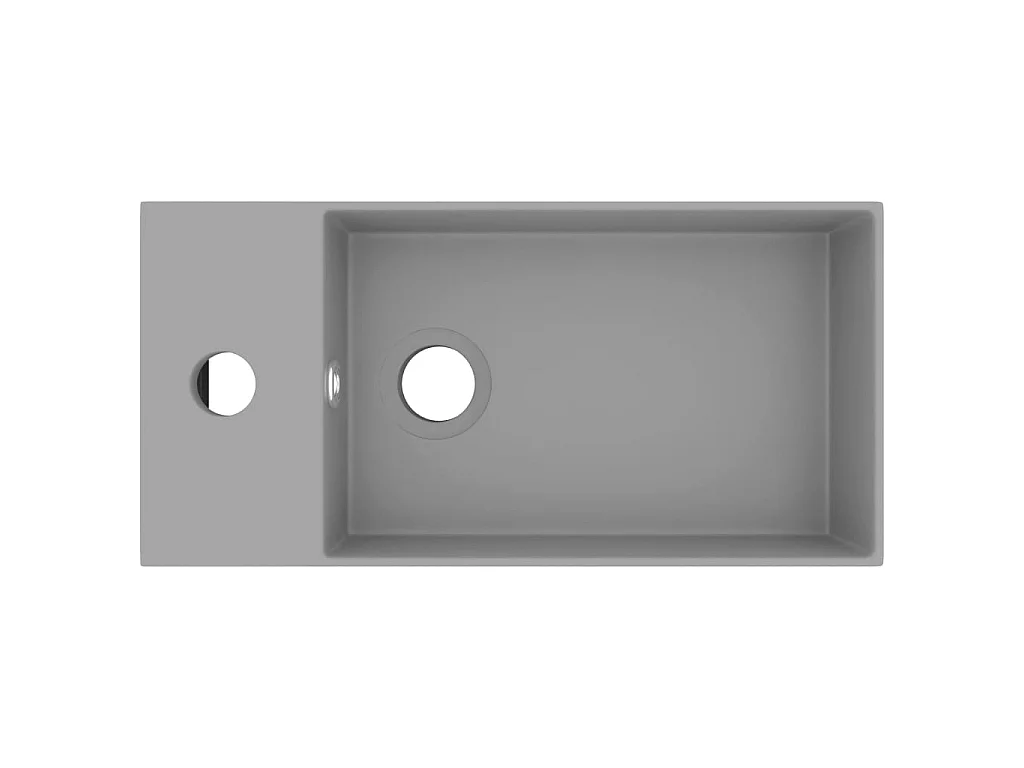 Lavabo con rebosadero cerámica gris claro ES66497