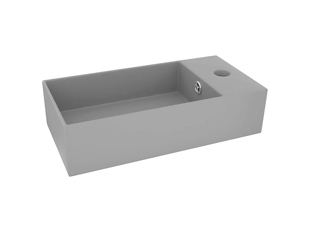 Vasque de salle de bain avec trop-plein Céramique Gris clair WVGQ5257