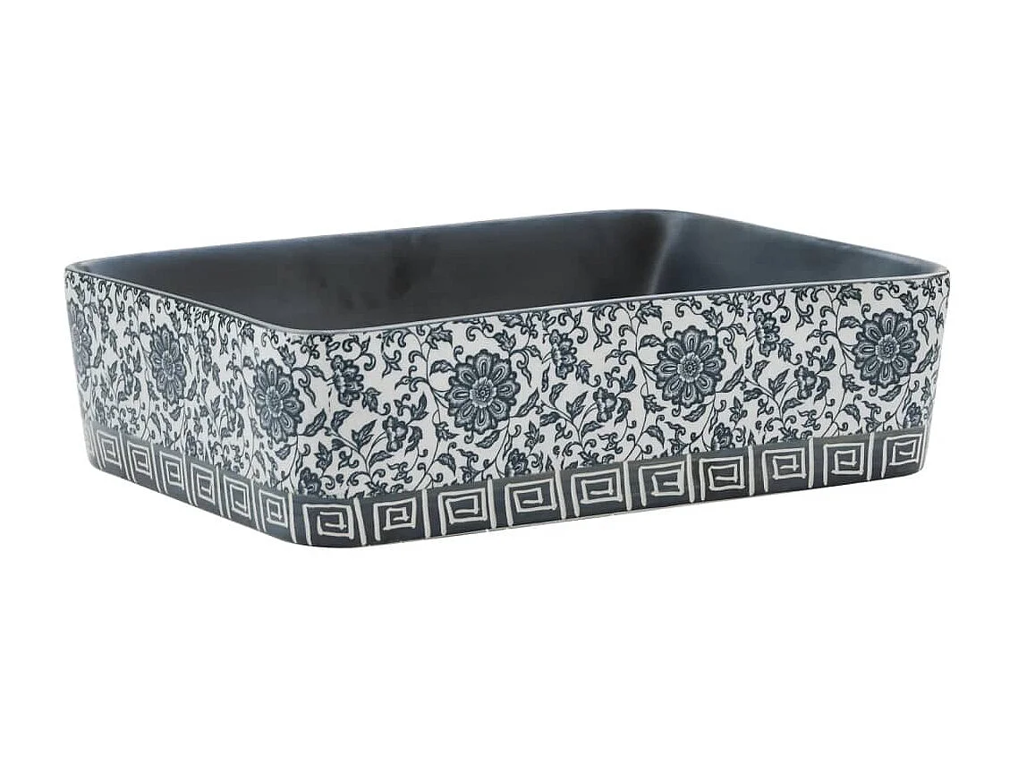 Vasque à poser noir/bleu rectangulaire 46x35,5x13 cm céramique WVGQ2825