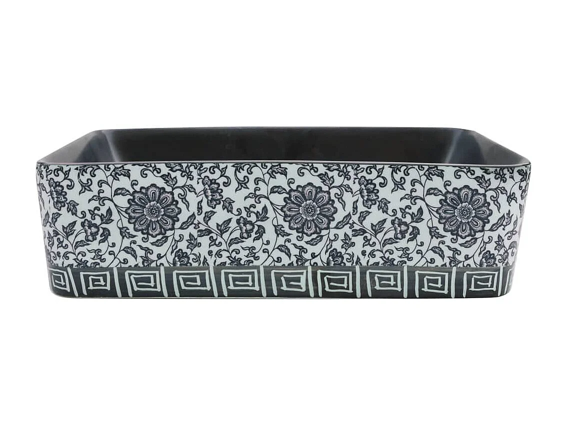 Vasque à poser noir/bleu rectangulaire 46x35,5x13 cm céramique WVGQ2825