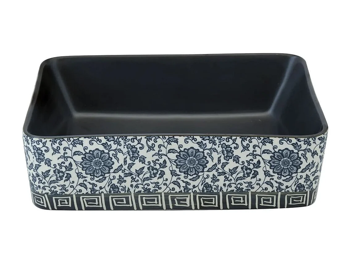 Vasque à poser noir/bleu rectangulaire 46x35,5x13 cm céramique WVGQ2825