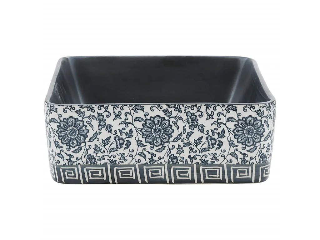 Vasque à poser noir/bleu rectangulaire 46x35,5x13 cm céramique WVGQ2825