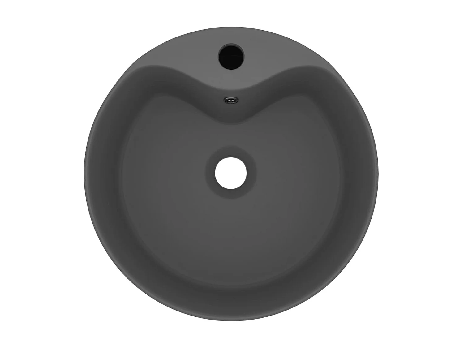 Lavabo lujoso con rebosadero cerámica gris oscuro mate 36x13 cm ES66608