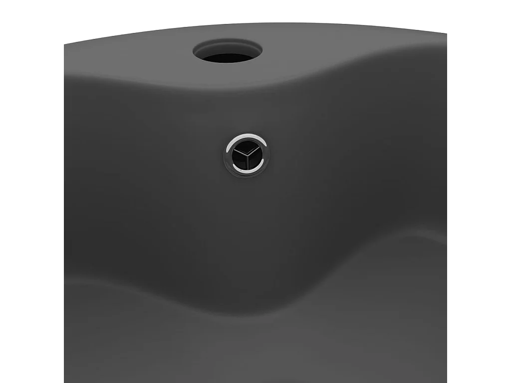 Vasque de luxe avec trop-plein Gris foncé mat 36x13cm Céramique WVGQ3718