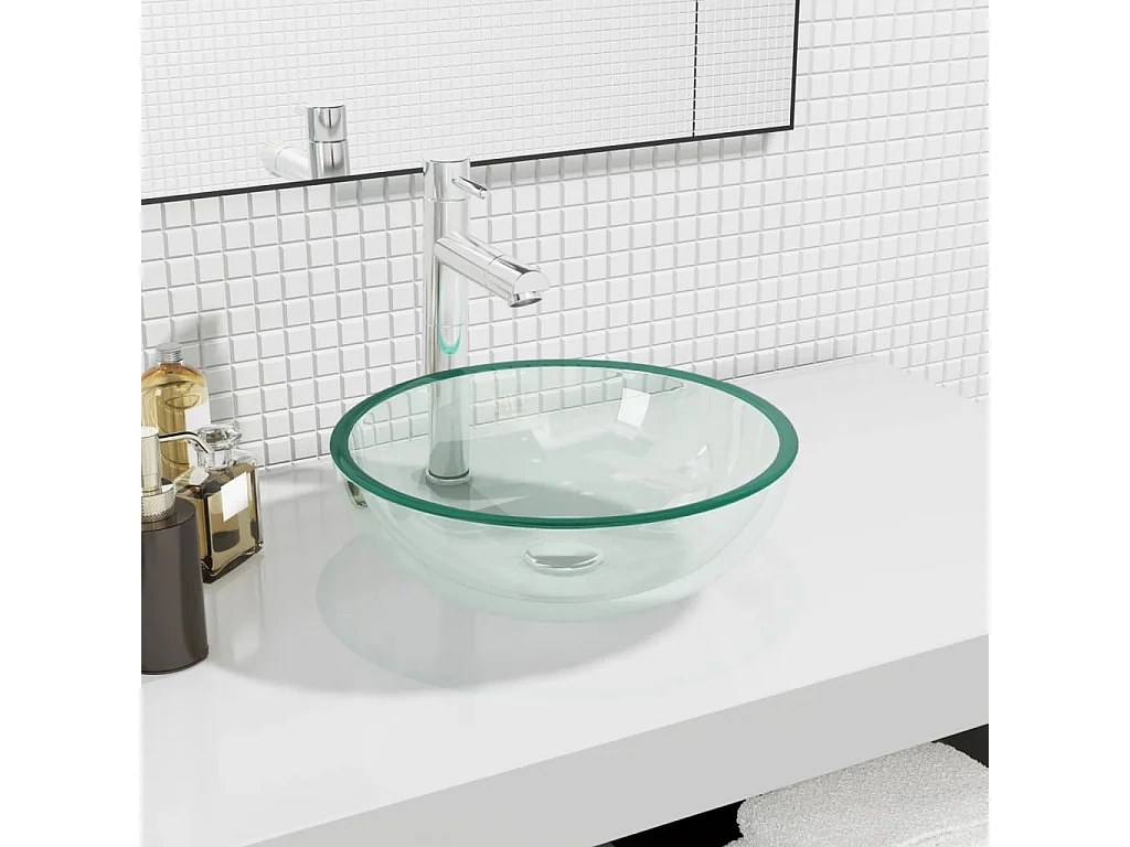 Vasque Verre trempé 35x12 cm Transparent WVGQ3681