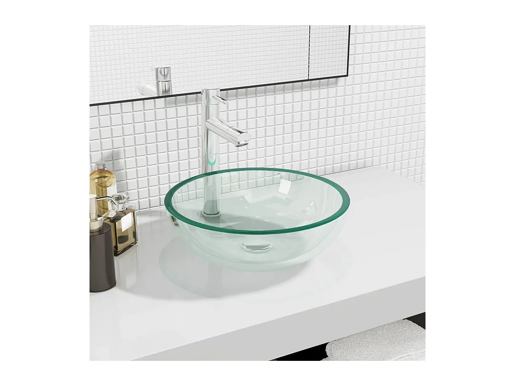 Vasque Verre trempé 35x12 cm Transparent WVGQ3681