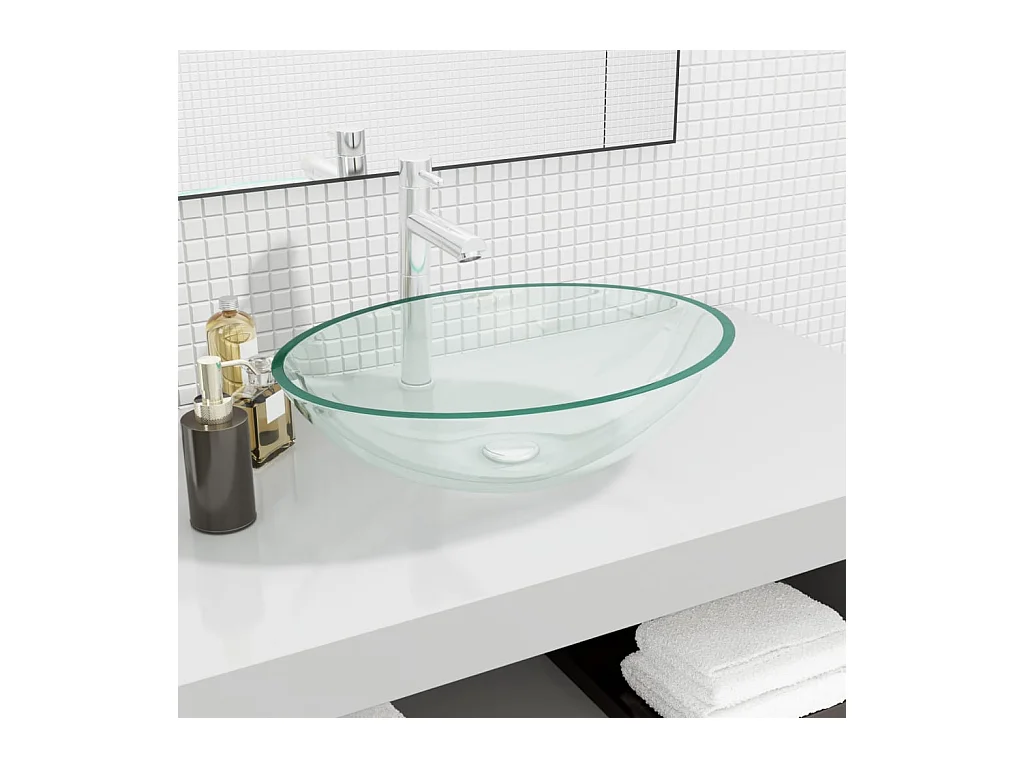 Vasque Verre 50x37x14 cm Transparent WVGQ8982