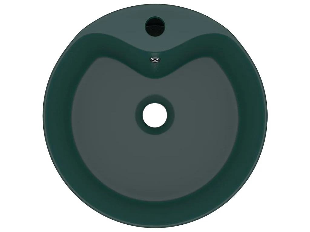 Lavabo lujo con rebosadero cerámica verde oscuro mate 36x13 cm ES66321